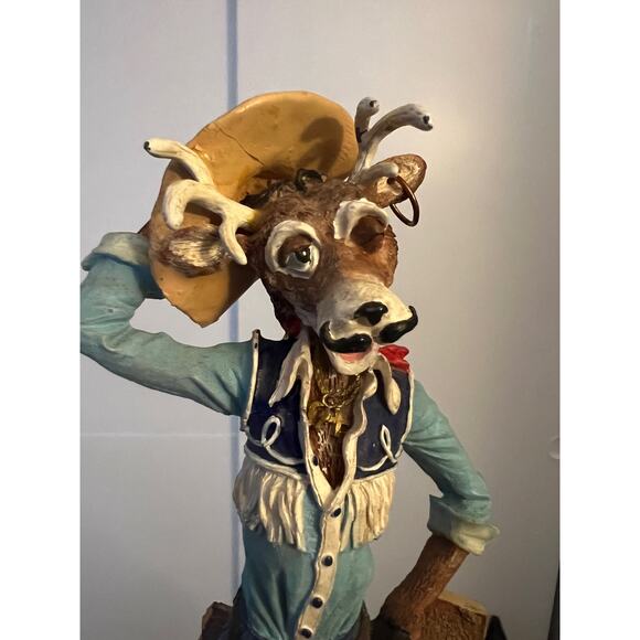 Cowboy moose figurine/statue with mustache - Picture 1 of 12
